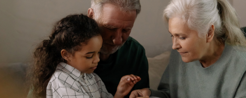 grandparents talking to grandchild